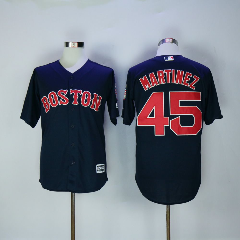 Men Boston Red Sox #45 Martinez Blue MLB Jerseys